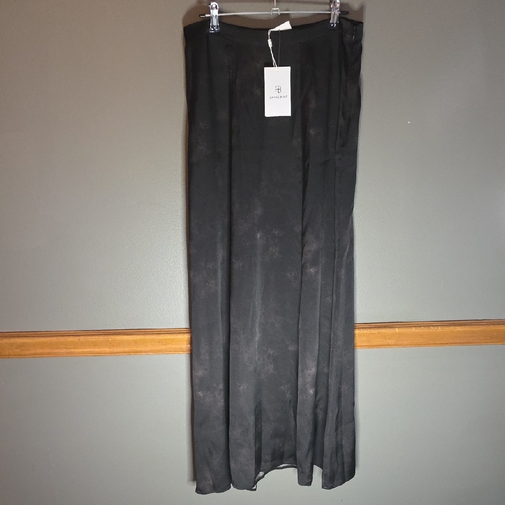 Anine Bing Black Tie Dye Maxi Skirt